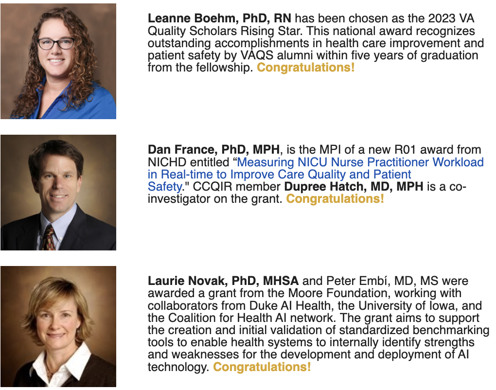 Leanne Boehm, Dan France, Laurie Novak Accolade